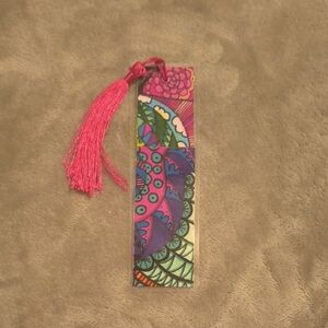 Colorful Mandala Bookmark with Pink Tassel